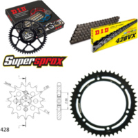Kettensatz Stahl für: KAWASAKI KMX125 80 km/h 14-48 95-99 14-48-124 DID428VX Clip