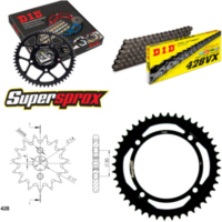 Kettensatz Stahl für: KAWASAKI KLX125 D D-Tracker 10-14 14-44-122 DID428VX Clip