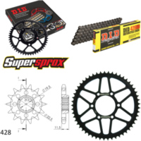 Kettensatz Stahl für: SUZUKI DR125 S 85-93/DR125 SE 94-02 16-53-134 DID428HD Clip