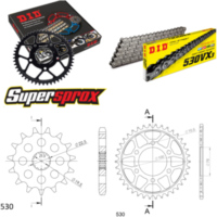 Chain Kit - Steel - for: SUZUKI GR650 83-85/GR650 X 83-89 15-38-106 DID530VX3 endless