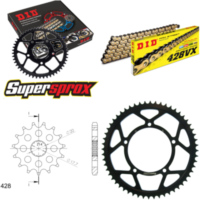 Chain Kit - Steel - for: SACHS ZZ125 98-02 16-56-136 DID428VX(G&B) rivet