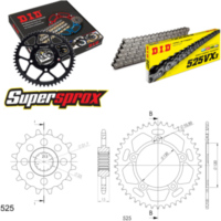 Chain Kit - ALU - black for: TRIUMPH Daytona 600 03-04 15-45-108 DID525VX3 endless