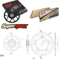 Chain Kit - ALU - black for: TRIUMPH Daytona 600 03-04 15-45-108 DID525ZVM-X(G&G) rivet