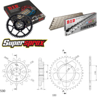 Chain Kit - ALU - black for: DUCATI 500 Pantah Sports 82-8 15-38-094 DID530ZVM-X(S&S) endless