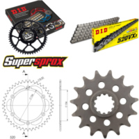 Chain Kit - ALU - black for: HUSQVARNA SMR510 05-05 15-42-116 DID520VX3 Clip