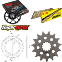 Chain Kit - ALU - black for: HUSQVARNA SMR450 07-09 15-42-112 DID520VX3(G&B) rivet