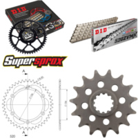 Chain Kit - ALU - black for: HUSQVARNA SMR450 07-09 15-42-112 DID520ZVM-X(S&S) rivet