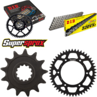 Kettensatz Alu schwarz für: HUSABERG FC450 04-06 13-48-116 DID520VX3 Endlos