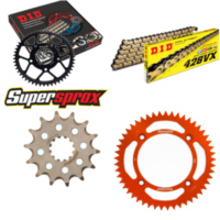 Kettensatz Alu orange für: KTM SX85 19``/16`` 18- 14-49-124 DID428VX(G&B) Clip