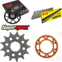 Chain Kit - ALU - orange for: KTM 125 LC2 97-00/Sting 125 8 13-45-110 DID520VX3 endless