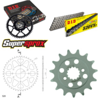 Chain Kit - ALU - orange for: KTM Duke 13-15/RC 390 13-15 15-45-114 DID520VX3 rivet