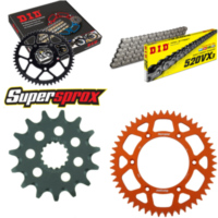 Kettensatz Alu orange für: KTM EGS620 LC4 94-94/EXC620 LC 15-50-118 DID520VX3 Endlos