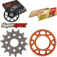 Chain Kit - ALU - orange HUSA/for: KTM FE250 4T 13-14/EXC125 14-50-118 DID520ERT2(G&G) Clip