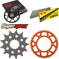 Chain Kit - ALU - orange HUSA/for: KTM TE125 2T 12-13/TE125 13-50-118 DID520VX3 rivet