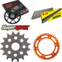 Chain Kit - ALU - orange for: KTM EGS620 LC4 LSE 97-98/Endur 16-40-118 DID520VX3 rivet