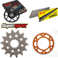 Chain Kit - ALU - orange for: KTM SXC400 Tiainen Replica 99- 14-45-118 DID520VX3 endless