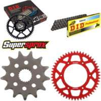 Kettensatz Alu rot für: HONDA CR125 R 87-96/CR125 R 98-99 13-51-114 DID520 Clip