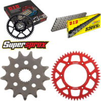 Chain Kit - ALU - red for: HONDA CR125 R 00-01/CR125 R 03-03 13-52-116 DID520VX3 rivet