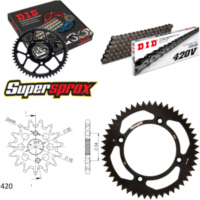 Kettensatz Alu schwarz für: HONDA CRF150 R 17``/14`` 07 15-50-120 DID420V Clip