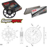 Kettensatz Alu schwarz für: HONDA CB500 /R /S 94-03 15-40-108 DID525ZVM-X Niet
