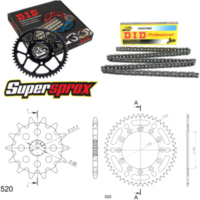 Kettensatz Alu blau für: YAMAHA WR125 99-01/YZ125 99-01 13-48-112 DID520NZ Clip