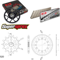 Kettensatz Alu blau für: YAMAHA WR125 99-01/YZ125 99-01 13-48-112 DID520ZVM-X(S&S) Niet