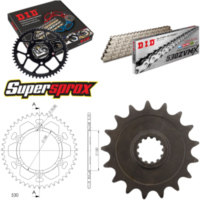 Kettensatz Alu schwarz für: YAMAHA FZR1000 Exup >530< 89- 17-47-110 DID530ZVM-X(S&S) Niet
