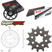 Kettensatz Alu schwarz für: KAWASAKI KX80 19``/16`` 92-97 13-54-124 DID420V Clip