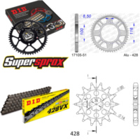 Chain Kit - ALU - for: KAWASAKI KX80 19``/16`` 98-00 13-51-124 DID428VX rivet