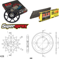 Chain Kit - ALU - black for: KAWASAKI KX85 17``/14`` >42 14-50-124 DID428D Clip