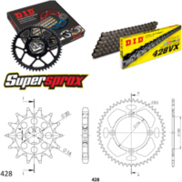 Chain Kit - ALU - black for: KAWASAKI KX85 17``/14`` >42 14-50-124 DID428VX endless