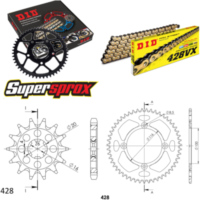 Chain Kit - ALU - black for: KAWASAKI KX85 17``/14`` >42 14-50-124 DID428VX(G&B) Clip