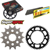 Kettensatz Alu schwarz für: KAWASAKI KX250 99-01 14-49-114 DID520 Clip
