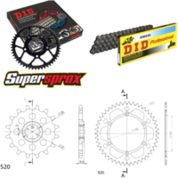 Chain Kit - ALU - black for: KAWASAKI KX500 84-84 15-46-120 DID520 Clip