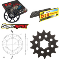 Chain Kit - ALU - black for: KAWASAKI KX500 85-85 14-46-112 DID520 Clip