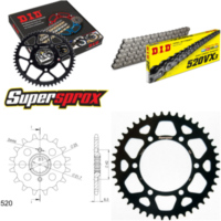 Chain Kit - ALU - black for: KAWASAKI GPX250 R Ninja 88-02 14-44-106 DID520VX3 rivet