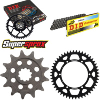 Kettensatz Alu schwarz für: KAWASAKI KX250 F 04-05 13-48-114 DID520 Clip
