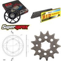 Chain Kit - ALU - black for: KAWASAKI KDX250 91-97 13-45-110 DID520 Clip