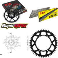 Kettensatz Alu schwarz für: KAWASAKI KLX450 R 05-06/KX450 13-50-114 DID520VX3 Clip