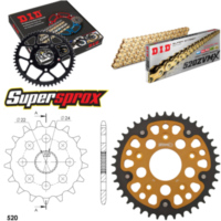 Chain Kit Stealth gold for: APRILIA RS125 Extrema/Replic 17-40-108 DID520ZVM-X(G&G) rivet