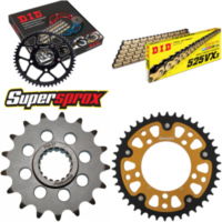 Chain Kit Stealth gold for: APRILIA RSV1000 Mille /R 01- 17-42-108 DID525VX3(G&B) rivet