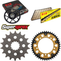 Kettensatz Stealth gold für: TRIUMPH Tiger 1050 07-14/Tig 18-44-114 DID530VX3(G&B) Endlos