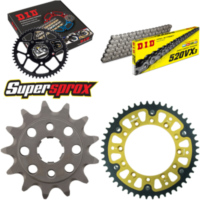 Kettensatz Stealth gold für: HONDA XR250 R 88-89 13-48-108 DID520VX3 Niet