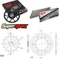 Kettensatz Stealth gold für: YAMAHA WR125 02-03/YZ125 02-04 13-49-112 DID520ZVM-X Niet