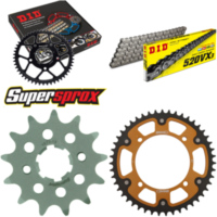 Kettensatz Stealth gold für: YAMAHA XV125 Virago 97-99 13-47-114 DID520VX3 Clip