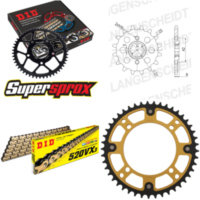 Kettensatz Stealth gold für: YAMAHA XV250 S Virago 95-00/ 16-45-114 DID520VX3(G&B) Niet
