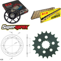 Kettensatz Stealth gold für: YAMAHA SR400 14-15 19-56-130 DID428VX(G&B) Endlos
