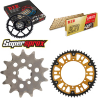 Kettensatz Stealth gold für: KAWASAKI KX125 03-03 13-51-110 DID520ERT2(G&G) Clip