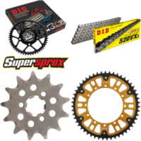 Kettensatz Stealth gold für: KAWASAKI KX125 04-08 13-51-114 DID520VX3 Clip