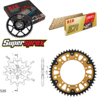 Kettensatz Stealth gold für: KAWASAKI KX125 92-93 12-49-112 DID520ERT2(G&G) Clip